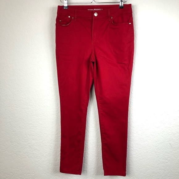 Chico's Denim - Chico’s Red Hi Rise Jeggings Sz 0